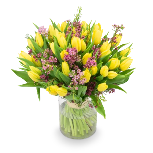 Kytice žlutých tulipánů